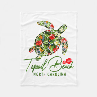 Couverture Polaire Topsail Beach North Carolina Sea Turtle Tropical H