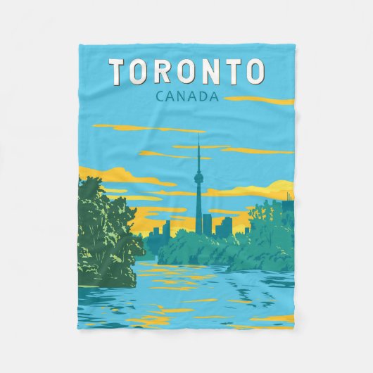 Couverture Polaire Toronto Canada Travel Art Vintage (Devant)