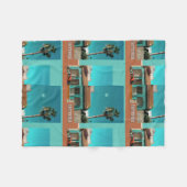 Couverture Polaire Torrevieja en Orange et Turquoise (Devant (Horizontal))