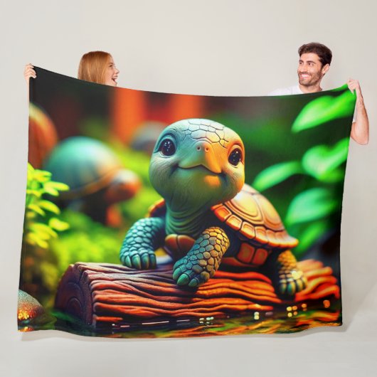 Couverture Polaire Tortue (En situation)