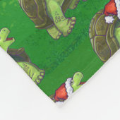 Couverture Polaire Tortue à Santa Chapeau sur Vert (Coin)