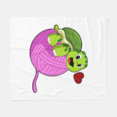 Couverture Polaire Tortue avec balle de laine (Devant (Horizontal))