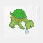 Couverture Polaire Tortue avec bulles de savon (Devant (Horizontal))