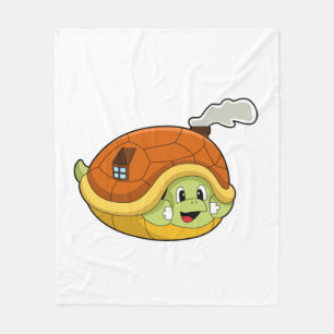 Couverture Polaire Tortue avec coquille comme maison