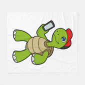 Couverture Polaire Tortue avec téléphone et Casquette (Devant (Horizontal))