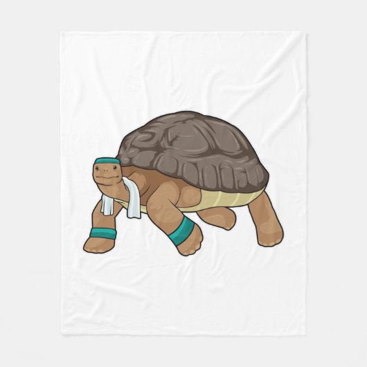 Couverture Polaire Tortue comme coureur avec serviette (Devant)