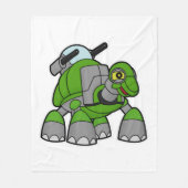 Couverture Polaire Tortue comme robot avec canons (Devant)