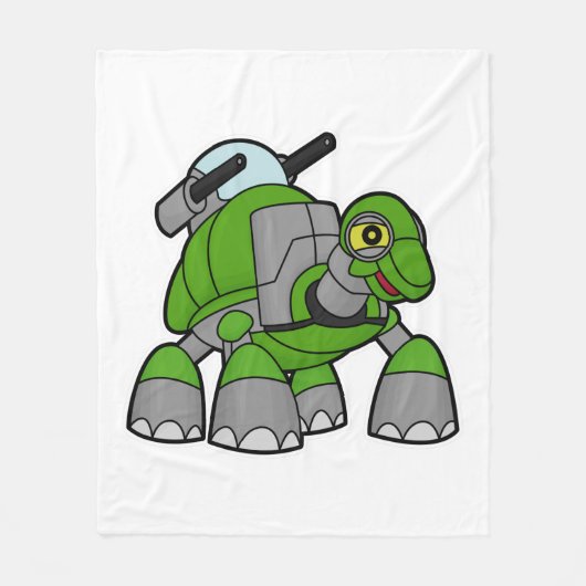 Couverture Polaire Tortue comme robot avec canons (Devant)