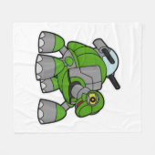 Couverture Polaire Tortue comme robot avec canons (Devant (Horizontal))