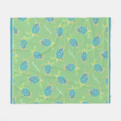 Couverture Polaire Tortue côtière monogramme bleu jaune vert (Devant (Horizontal))