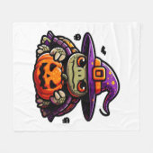 Couverture Polaire Tortue de Halloween Chapeau de Sorcière Costume Ef (Devant (Horizontal))