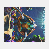 Couverture Polaire Tortue de mer (Devant (Horizontal))