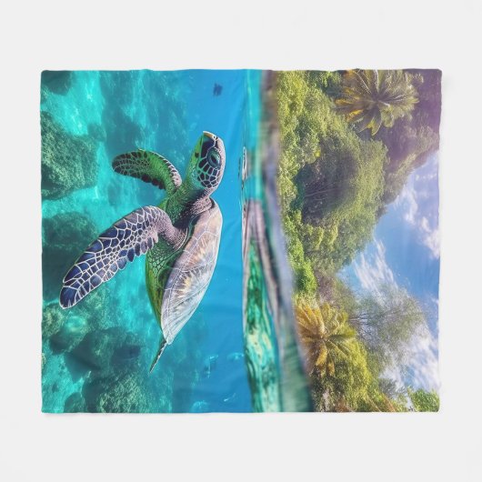 Couverture Polaire Tortue de mer (Devant (Horizontal))