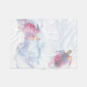 Couverture Polaire Tortue de mer d'aquarelle (Devant (Horizontal))