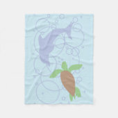Couverture Polaire Tortue de mer et dauphin (Devant)