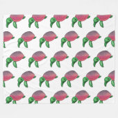 Couverture Polaire Tortue de mer mignonne pourpre (Devant (Horizontal))