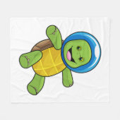 Couverture Polaire Tortue en astronaute avec boule de verre (Devant (Horizontal))