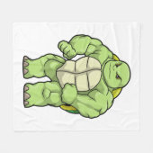Couverture Polaire Tortue en Bodybuilder avec Six pack (Devant (Horizontal))