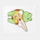 Couverture Polaire Tortue en coiffeur avec ciseaux (Devant (Horizontal))