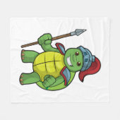 Couverture Polaire Tortue en guerrier avec Spear & Helmet (Devant (Horizontal))