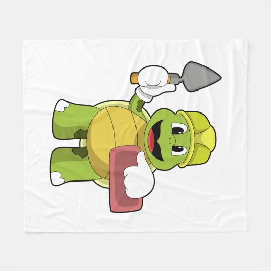Couverture Polaire Tortue en mason avec pierre (Devant (Horizontal))