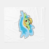 Couverture Polaire Tortue en nage dans l'eau (Devant (Horizontal))