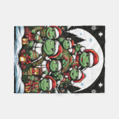 Couverture Polaire Tortue est heureuse avec les cadeaux de Noël (Devant (Horizontal))