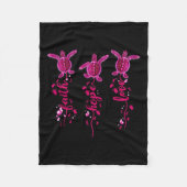 Couverture Polaire Tortue Faith Hope Love Pink Ribbon Cancer du sein (Devant)