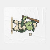 Couverture Polaire Tortue Mignonne Batteur de Baseball Art Vectoriel (Devant (Horizontal))