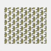 Couverture Polaire Tortue (motif blanc) - Plaid en molleton (Devant (Horizontal))