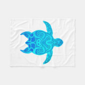 Couverture Polaire Tortue tribale bleue (Devant (Horizontal))