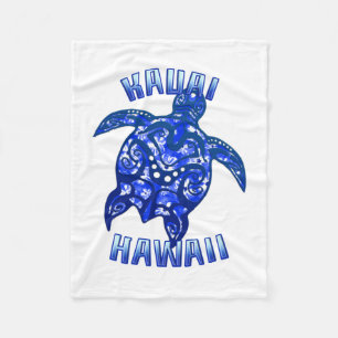 Couverture Polaire Tortue Tribale de Vacances à Kauai Hawaï