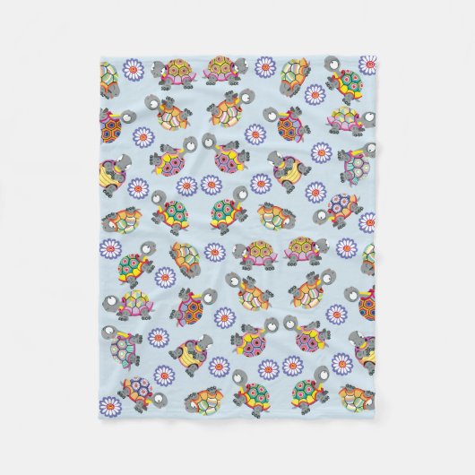 Couverture Polaire tortues caricaturales (Devant)