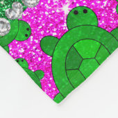 Couverture Polaire Tortues de mer roses au néon nommées (Coin)