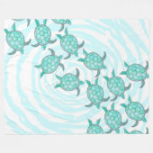 Couverture Polaire Tortues de mer turquoises d'aquarelle sur les (Devant (Horizontal))