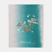 Couverture Polaire TORTUES MARITIMES Personnalisées (Devant)