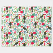 Couverture Polaire Toscanes colorées fleurs tropicales motif (Devant (Horizontal))