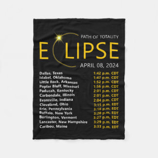 Couverture Polaire Total Solaire Eclipse Apirl 08 2024 Eclipse Carte 