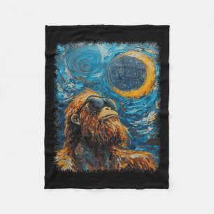 Couverture Polaire Total Solaire Eclipse Van Gogh Starry Art de nuit