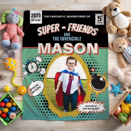 Couverture Polaire Totalement Personnalisé Retro Comic Superhero