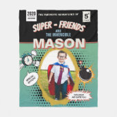 Couverture Polaire Totalement Personnalisé Retro Comic Superhero (Devant)