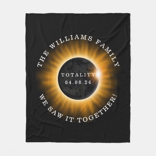 Couverture Polaire Totalité de la famille Éclipse solaire personnalis (Devant)