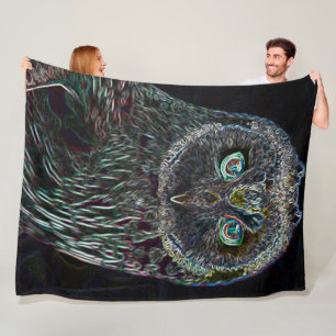 Couverture Polaire Totem psychédélique d'animal d'esprit de hibou d