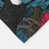 Couverture Polaire Toucans et flore tropicale, verte et rouge (Coin)