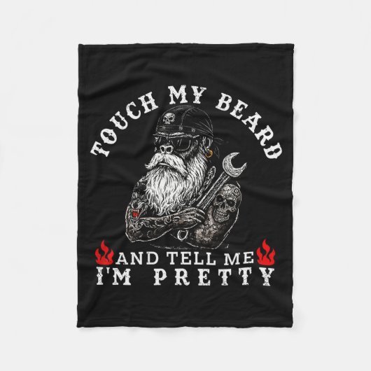 Couverture Polaire Touch My Beard And Tell Me I'm Pretty Monkey Funny (Devant)