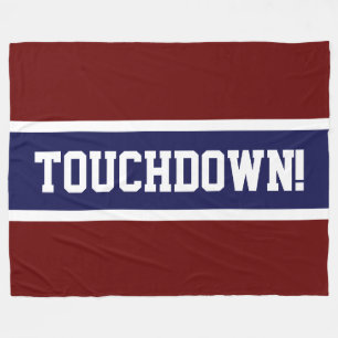 Couverture Polaire TOUCHDOWN Marine Bleu Gras Rouge Bleu Blancs