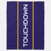 Couverture Polaire TOUCHDOWN Texte Blanc Rayures Orange Doré Navy (Devant)