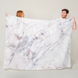 Couverture Polaire Touche de marbre gris blanc rosé chic tendance