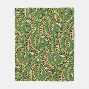 Couverture Polaire Touches de piano courbes Blanche polaire