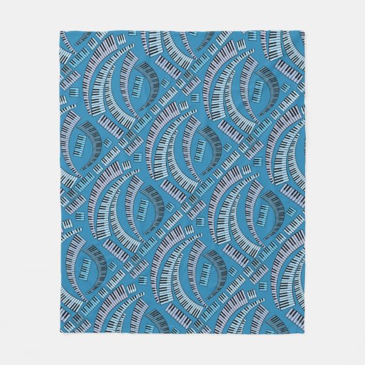 Couverture Polaire Touches de piano courbes Blanche polaire (Devant)